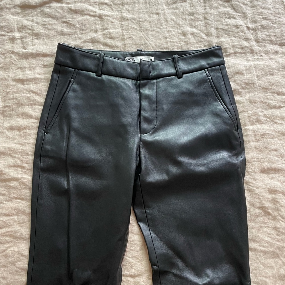 Zara black faux leather pants